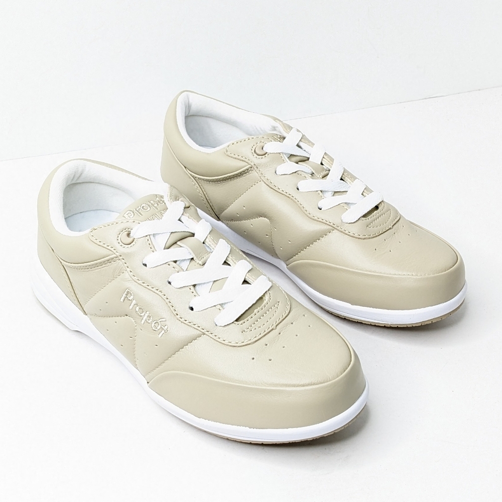 Propet Washable Walker Sneakers, Bone Leather, Women's 5 Extra Wide (EE)